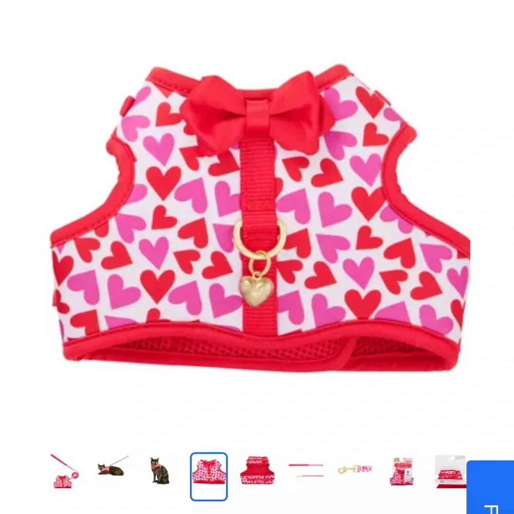 Whisker City® Cat Harness and Leash Hearts